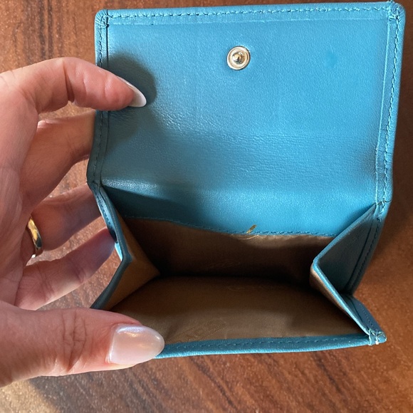 Coach 4” by 4”  Wallet / Logo and Blue leather/ EUC! - Picture 3 of 9